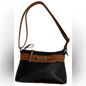 Rosetti black and tan/brown small Crossbody bag.